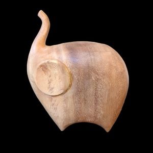 1980´s Carved Wooden Modernist Elephant Figurine